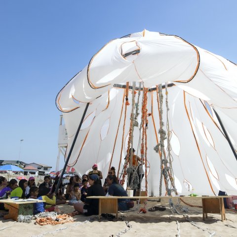 La carpa de la medusa de Nubelab en ECIM